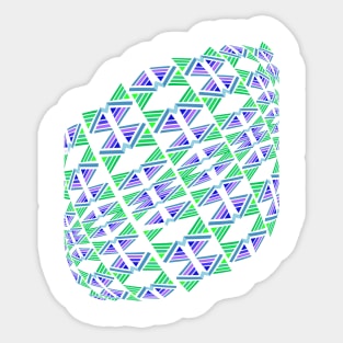 Geometric triangles abstract ocean Sticker